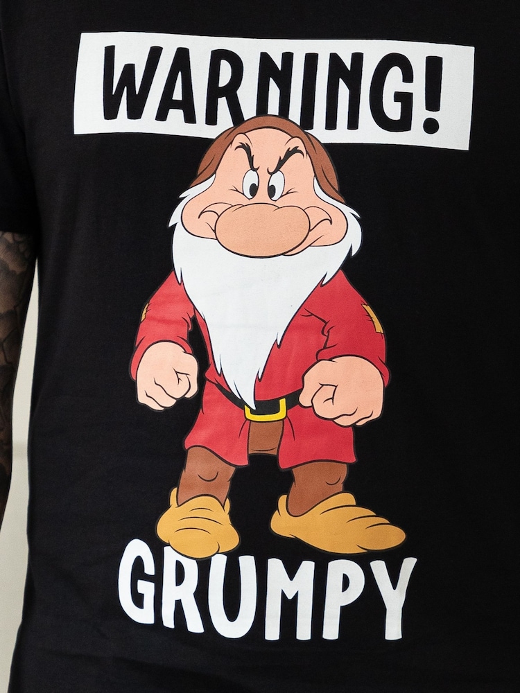 Vanilla Underground Black Mens Disney Snow White Black Short Sleeve Long Leg 100% Cotton Pyjamas Set - Image 2 of 8 Vanilla Underground Black Mens Disney Snow White Black Short Sleeve Long Leg 100% Cotton Pyjamas Set - Image 2 of 8