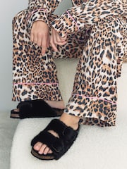 Black Footbed Comfort Slippers - Image 2 of 7