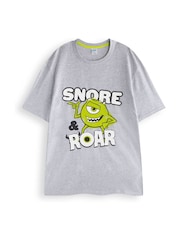 Vanilla Underground Black Mens Disney Monsters Inc Multicoloured Short Sleeve Long Leg 100% Cotton Pyjamas Set - Image 2 of 6
