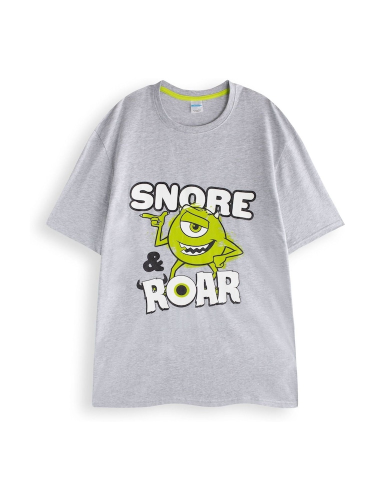 Vanilla Underground Black Mens Disney Monsters Inc Multicoloured Short Sleeve Long Leg 100% Cotton Pyjamas Set - Image 2 of 6