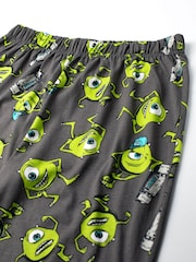 Vanilla Underground Black Mens Disney Monsters Inc Multicoloured Short Sleeve Long Leg 100% Cotton Pyjamas Set - Image 8 of 8