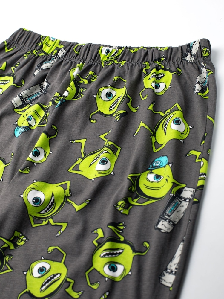 Vanilla Underground Black Mens Disney Monsters Inc Multicoloured Short Sleeve Long Leg 100% Cotton Pyjamas Set - Image 8 of 8