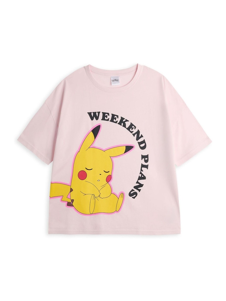 Vanilla Underground Pink Womens Pokemon Pink Short Sleeve Long Leg 100% Cotton Pyjamas Set - Image 2 of 6