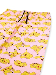 Vanilla Underground Pink Womens Pokemon Pink Short Sleeve Long Leg 100% Cotton Pyjamas Set - Image 6 of 6