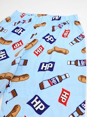 Vanilla Underground Blue Mens Heinz  Multicoloured Lounge 100% Cotton Joggers - Image 3 of 6