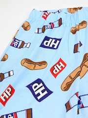 Vanilla Underground Blue Mens Heinz  Multicoloured Lounge 100% Cotton Joggers - Image 5 of 6