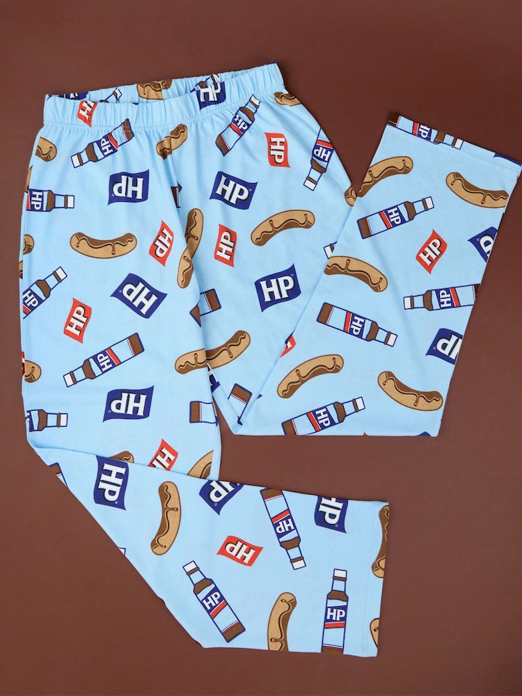Vanilla Underground Blue Mens Heinz  Multicoloured Lounge 100% Cotton Joggers - Image 6 of 6