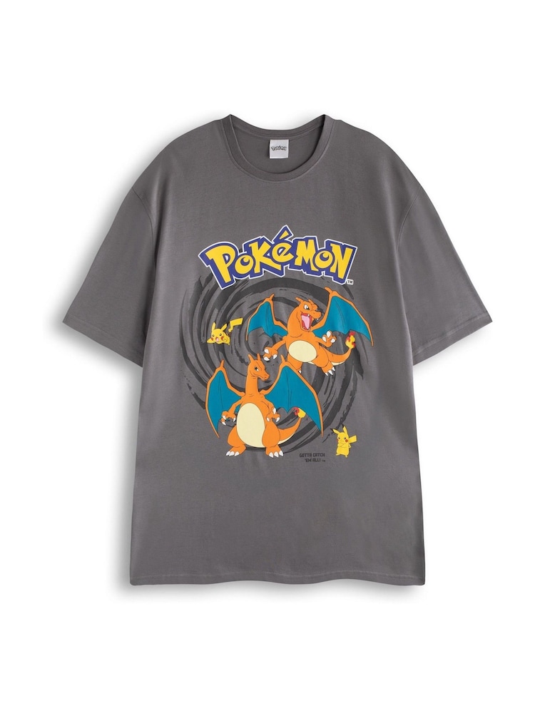 Vanilla Underground Black Mens Pokemon Multicoloured Short Sleeve Long Leg 100% Cotton Pyjamas Set - Image 2 of 6