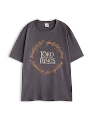 Vanilla Underground Grey Mens Lord Of The Rings Grey Short Sleeve Long Leg 100% Cotton Pyjamas Set - Image 2 of 6