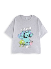 Vanilla Underground Blue Womens Disney Monsters Inc Multicoloured Short Sleeve Long Leg 100% Cotton Pyjamas Set - Image 2 of 6