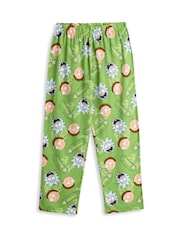 Vanilla Underground Green Mens Rick And Morty Multicoloured Short Sleeve Long Leg 100% Cotton Pyjamas Set - Image 4 of 6