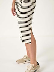 Roman Black Petite Stripe Knit Midi Dress - Image 5 of 5