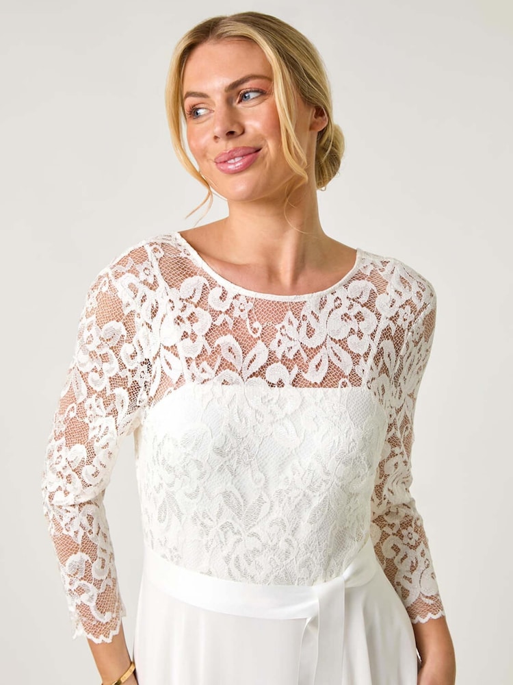 chinese dress ladies Petite Amalie Embroidered Ruffle Dress in White 6 / White main image 1