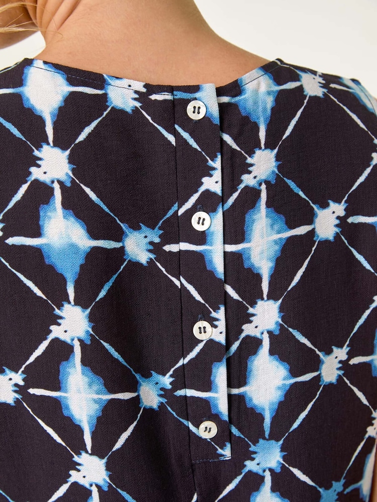 Roman Blue Petite Geometric Shift Dress - Image 5 of 5