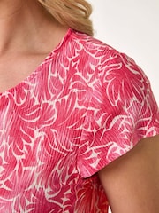 Roman Pink Petite Abstract Print Crinkle Midi Dress - Image 5 of 5