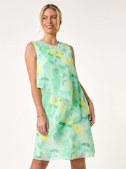 Roman Green Petite Lemon Print Layered A-Line Dress - Image 1 of 5