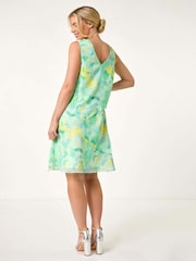 Roman Green Petite Lemon Print Layered A-Line Dress - Image 3 of 5