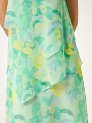 Roman Green Petite Lemon Print Layered A-Line Dress - Image 5 of 5
