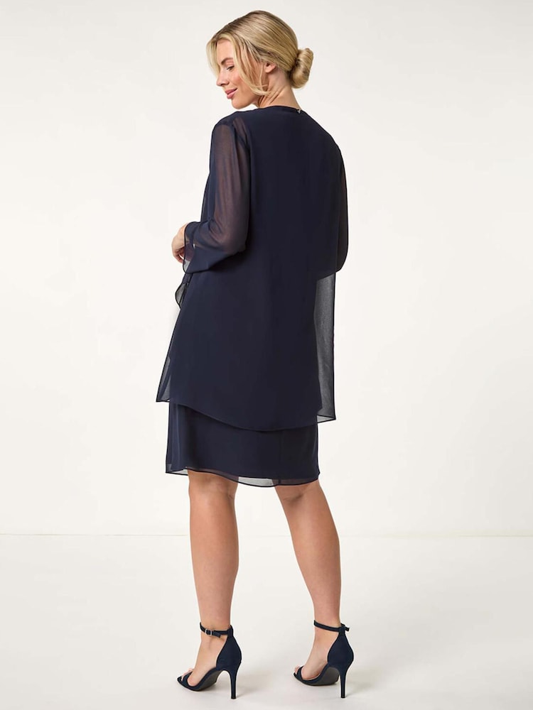 Vestido recto con ribete en el cuello y diseño 2 en 1 de Roman Petite - Imagen 2 de 4 Vestido recto con ribete en el cuello y diseño 2 en 1 de Roman Petite - Imagen 2 de 4