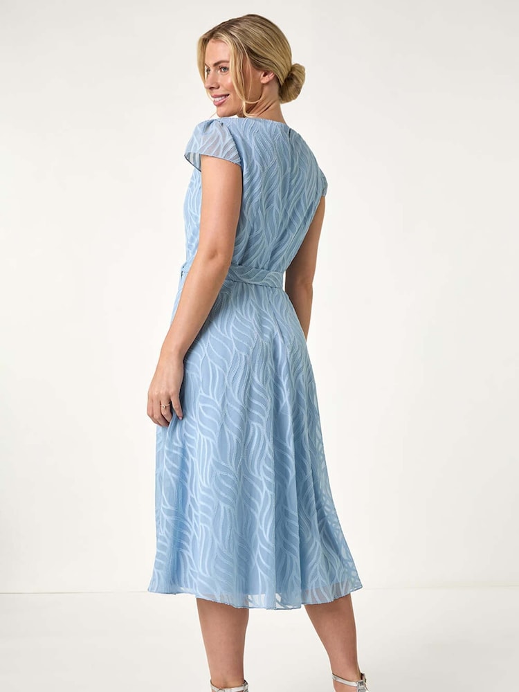 Azul - Vestido en jacquard con cuello fruncido Petite de Roman - Imagen 2 de 5 Azul - Vestido en jacquard con cuello fruncido Petite de Roman - Imagen 2 de 5