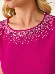 Roman Pink Petite Overlay Midi Dress - Image 5 of 5