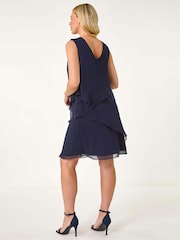 Roman Blue Petite Trim Layer Shift Dress - Image 2 of 5
