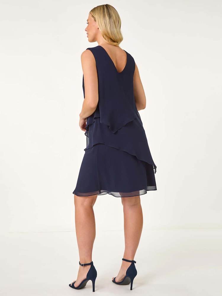 Azul - Roman Petite Trim Layer Shift Dress - Imagen 2 de 5 Azul - Roman Petite Trim Layer Shift Dress - Imagen 2 de 5