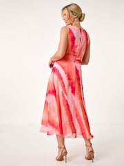 Roman Pink Sleeveless Abstract Print Midi Dress - Image 2 of 5
