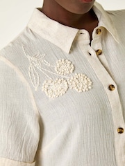 Roman Natural Embroidery Detail Tiered Midi Dress - Image 5 of 5