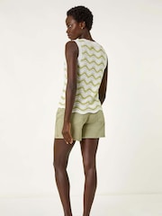 Roman White Scallop Wave Knit Vest - Image 3 of 5