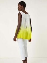 Roman Green Cotton Lace Detail Ombre Vest Top - Image 3 of 5