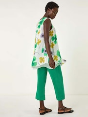 Roman Green Abstract Print Overlay Top - Image 2 of 5