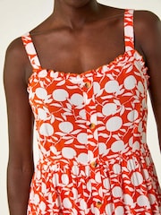 Roman Orange Fruit Print Midi Sundress - Image 5 of 5