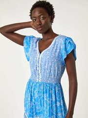 Roman Floral Mix Print Ric Rac Midi Dress - Imagen 4 de 5