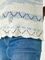 Roman White Textured Crew Neck Knit Jumper - Image 5 of 5