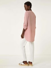 Roman Pink Button Detail Longline Tunic Top - Image 3 of 5