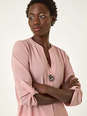 Roman Pink Button Detail Longline Tunic Top - Image 4 of 5