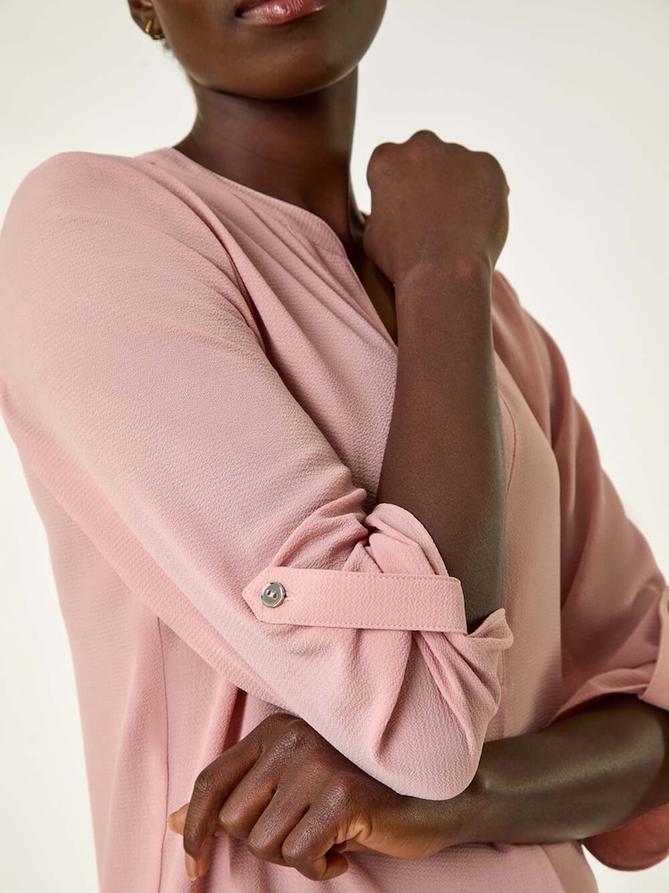 Roman Pink Button Detail Longline Tunic Top - Image 5 of 5