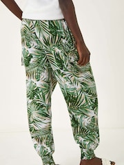 Roman Green Palm Print Tie Pocket Joggers - Image 3 of 5