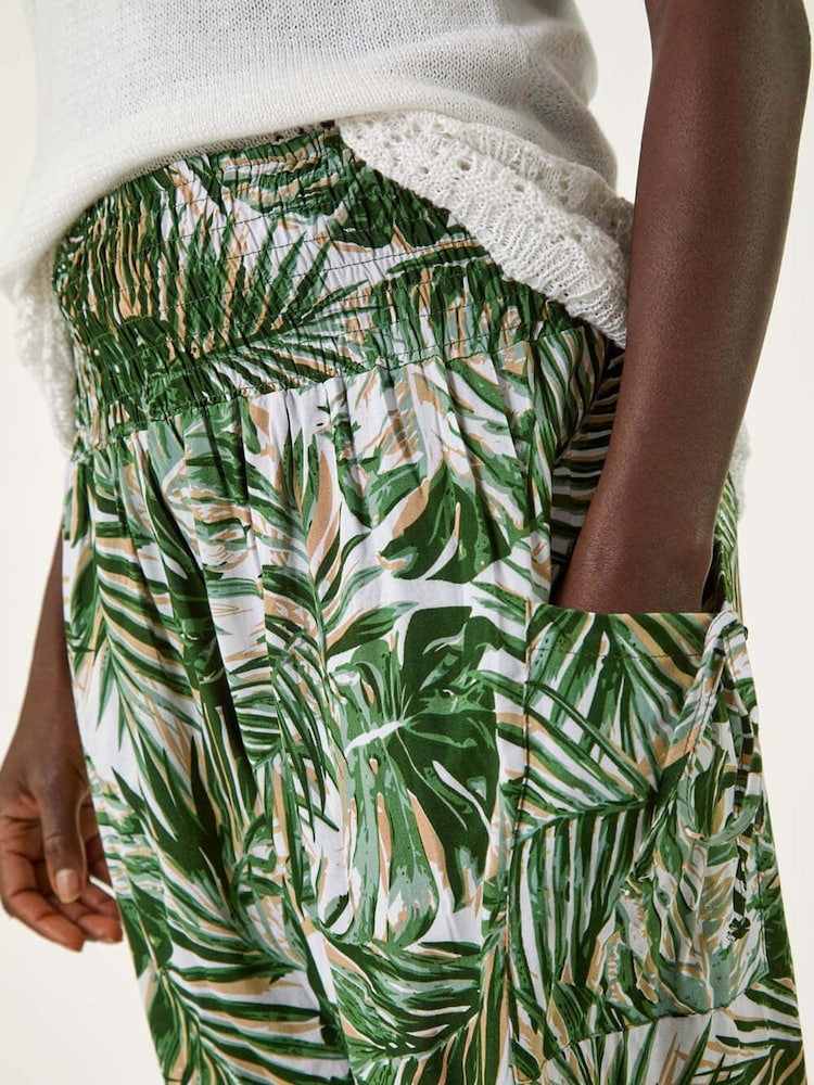 Roman Green Palm Print Tie Pocket Joggers - Image 5 of 5
