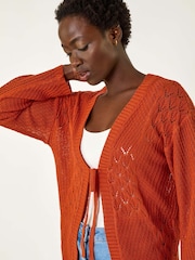 Roman Textured Tie Front Knit Cardigan - Slika 4 iz 5