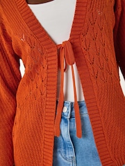 Roman Textured Tie Front Knit Cardigan - Slika 5 iz 5