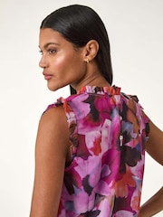 Roman Pink Floral Print Sleeveless Top - Image 2 of 5