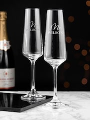 Treat Republic Personalised Couples Champagne Flute Set - Image 1 of 5