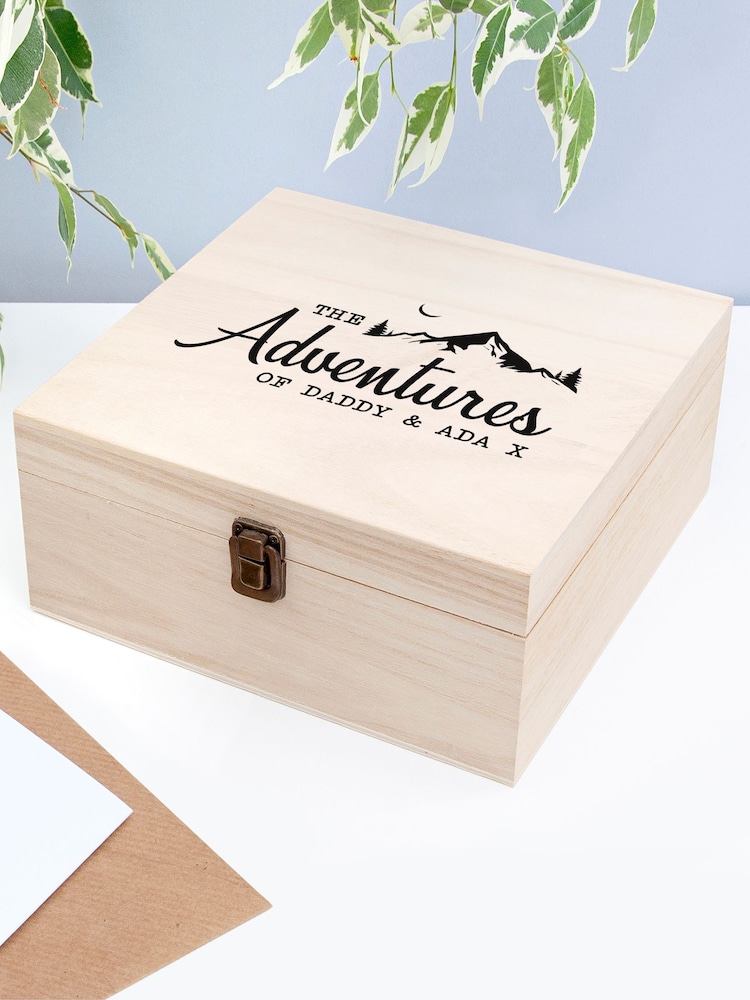 Treat Republic Personalised Medium Adventure Memories Wooden Box - Image 1 of 4