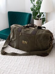 Treat Republic Personalised Luxury Waxed Canvas Holdall - Image 1 of 6
