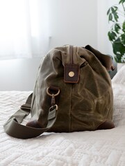 Treat Republic Personalised Luxury Waxed Canvas Holdall - Image 2 of 6
