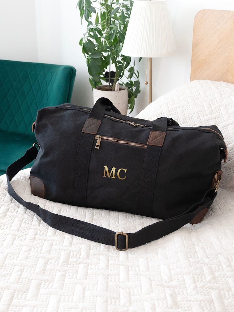 Treat Republic Personalised Luxury Waxed Canvas Holdall - Image 1 of 5