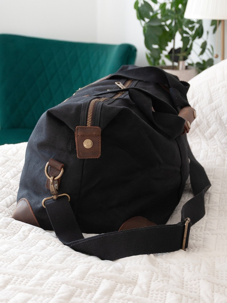 Treat Republic Personalised Luxury Waxed Canvas Holdall - Image 2 of 5