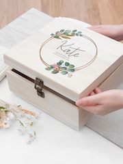 Treat Republic Personalised Medium Floral Print Bridesmaid Keepsake Box (Eucalyptus) - Image 3 of 4
